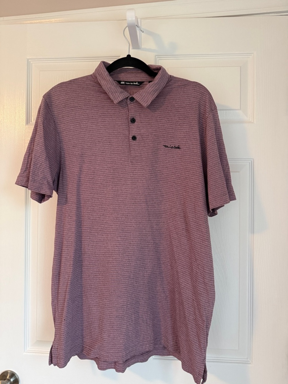 Travis Mathew Mauve Striped Polo